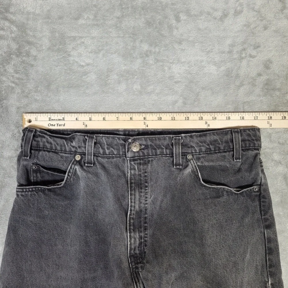 Vtg 90s Levi's 550 Jeans Black Orange Tab Jeans Denim Mens 36x30 (Fits 34x29)
